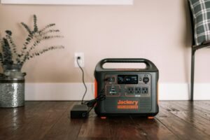 Jackery portable power station with solar panel setup